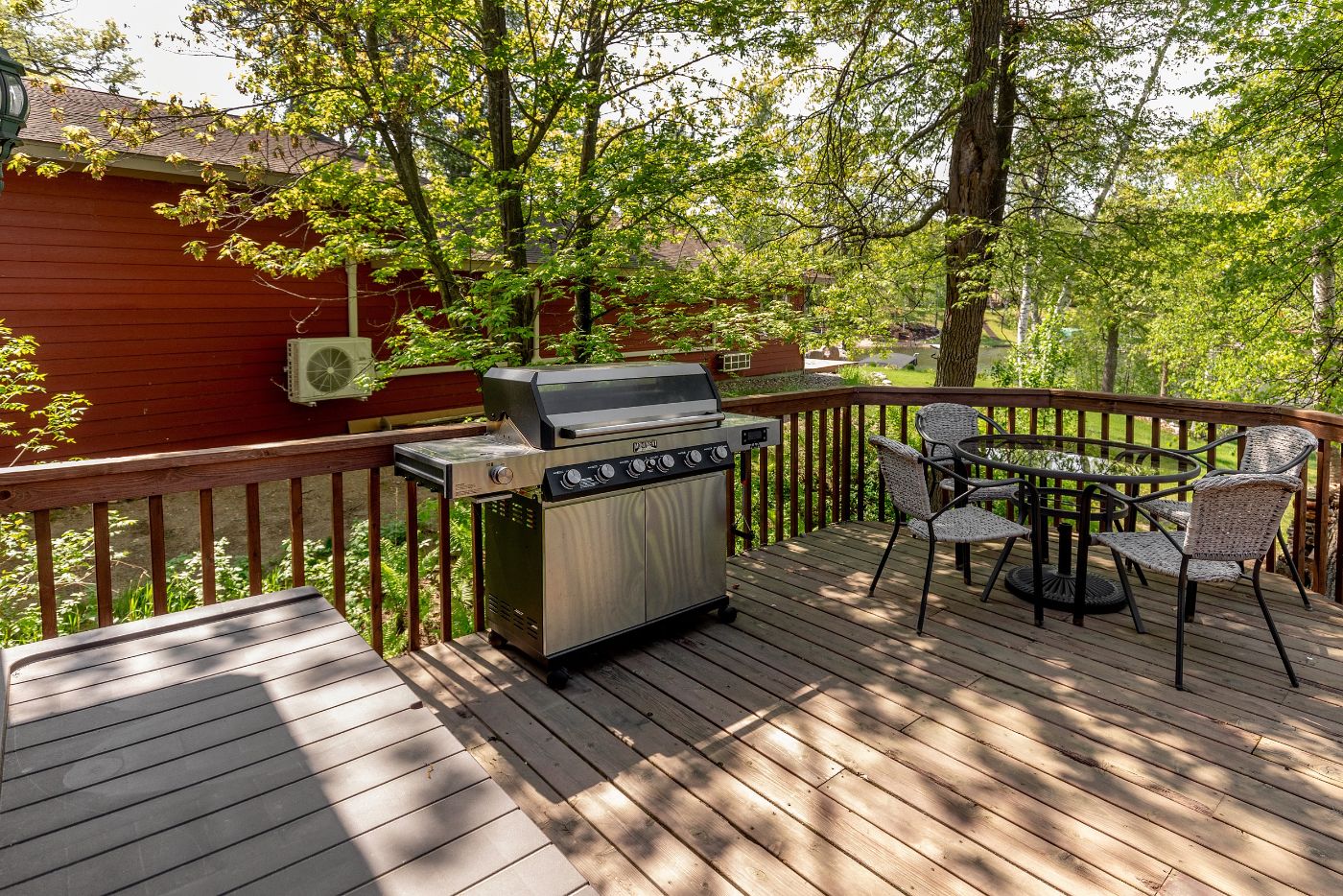 Lakeside deck with grill and griddle