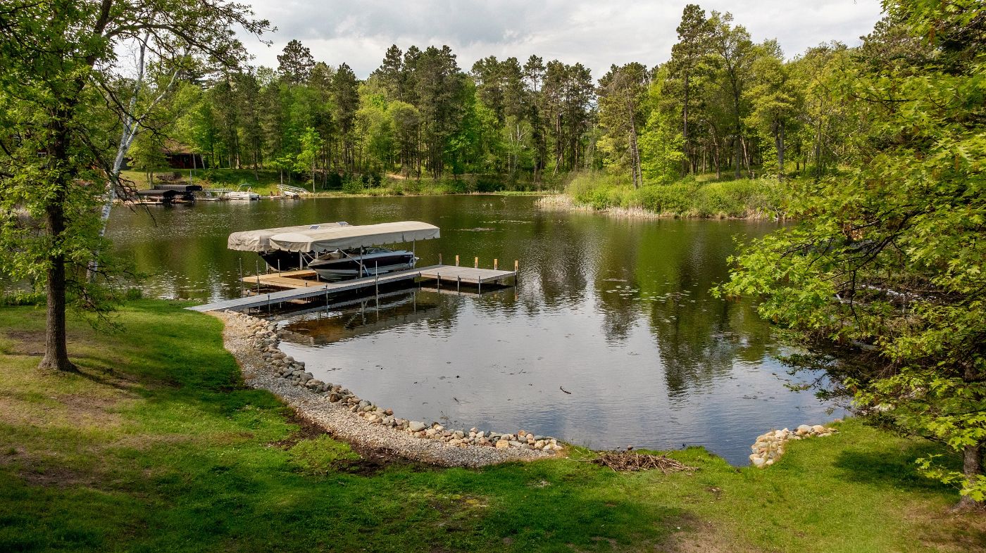 Dock and shoreline on Little Pine Lake