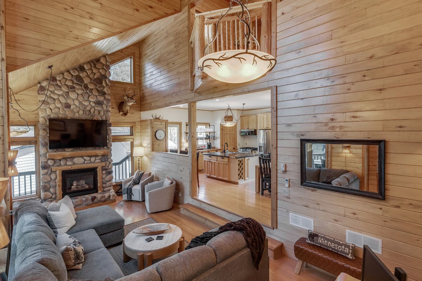 Open-concept great room and kitchen